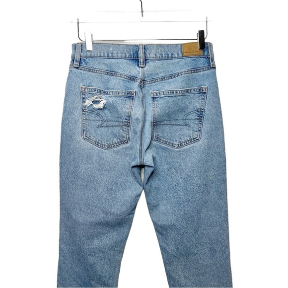 American Eagle 90s Skinny Light Wash Women’s Distressed Cutoff Jean Sz 6 Long - Picture 9 of 11